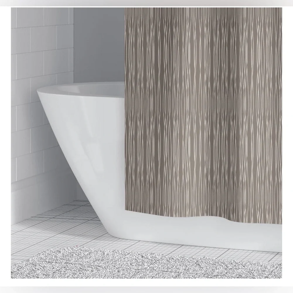 Mainstays Neutral Twist Printed Fabric 72” x 72” Shower Curtain